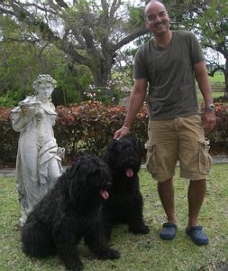 jeffbouviers2 Jeff with 2 Bouviers