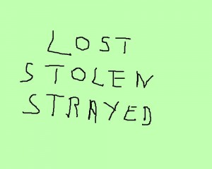 sign Lost, stolen, strayed sign