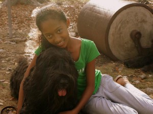 Rita_show Rita, a Bouvier Des Flandres dog with a child